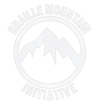 White Braille Mountain Initiative Logo with Transparent Background